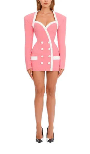 DOUBLE-BREASTED BLAZER DRESS IN PINK Gloria Lanvin