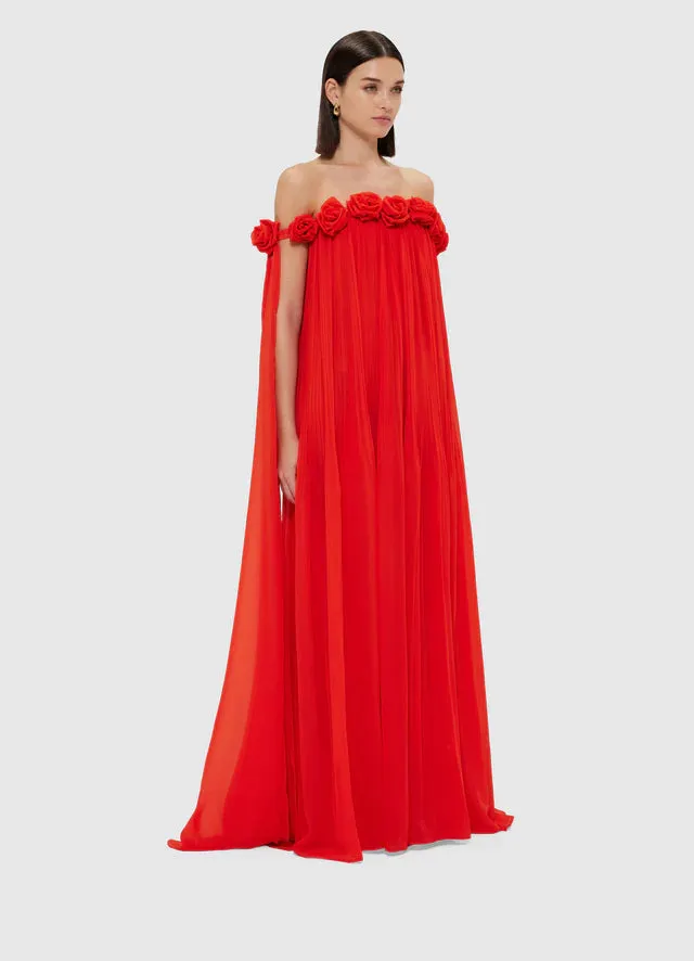 draped floor length dress in scarlet Gloria Lanvin