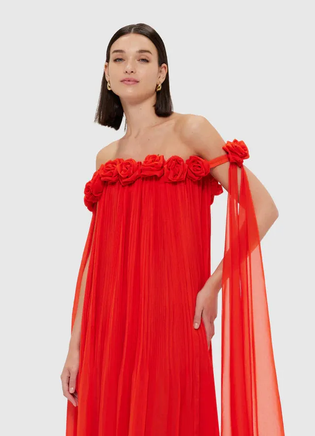 draped floor length dress in scarlet Gloria Lanvin