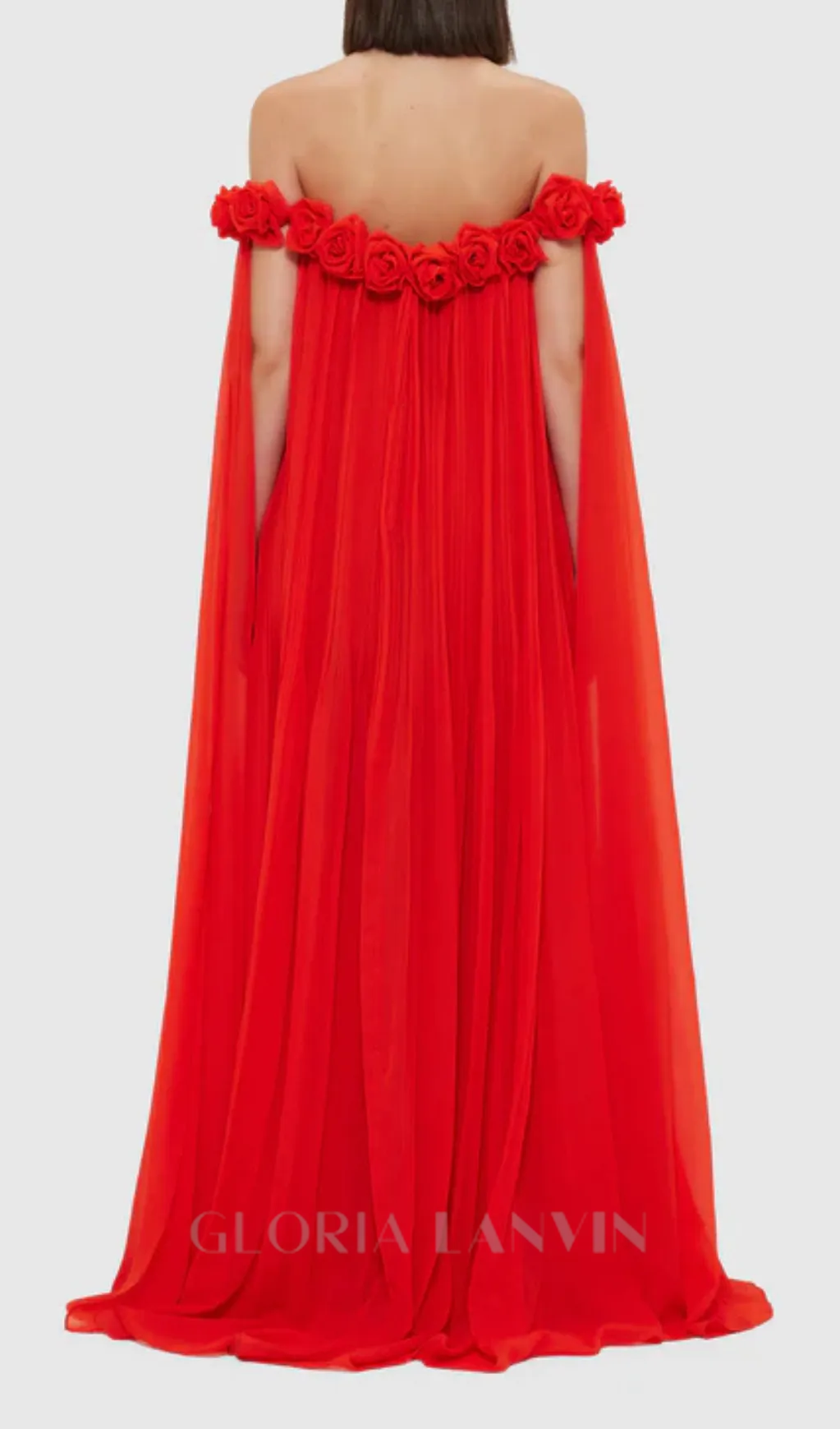 draped floor length dress in scarlet Gloria Lanvin