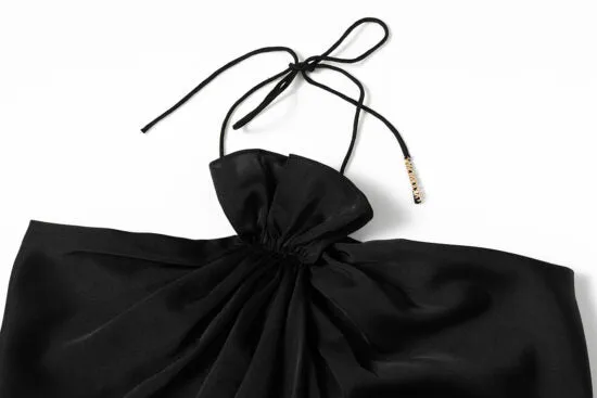 DRAPED HALTERNECK TOP IN BLACK Gloria Lanvin