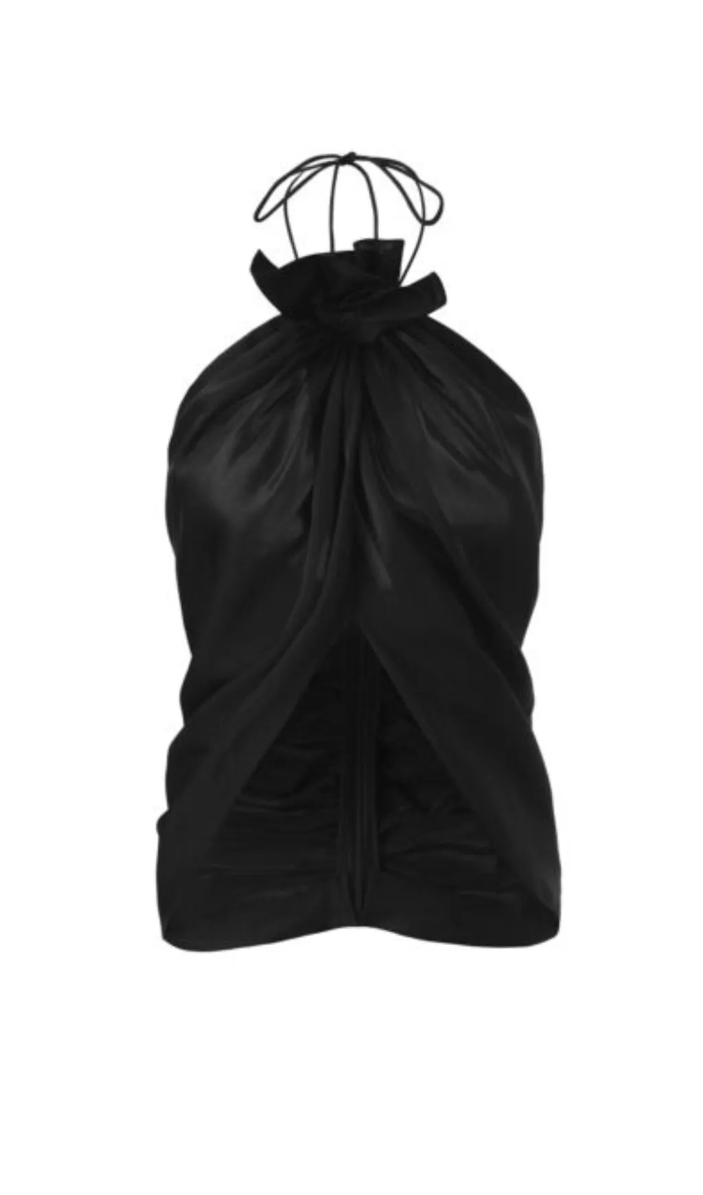 DRAPED HALTERNECK TOP IN BLACK Gloria Lanvin