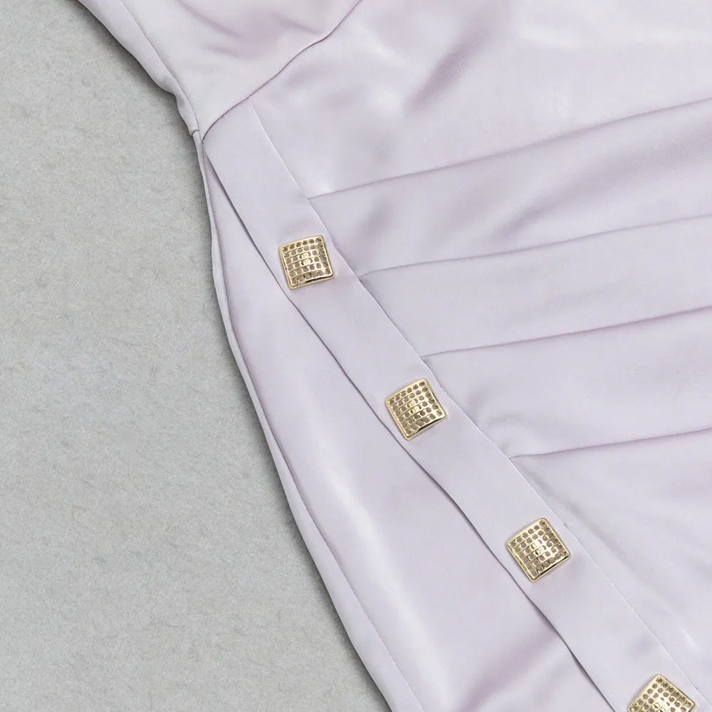 DRAPED MIDI SILK DRESS LAVENDER Gloria Lanvin