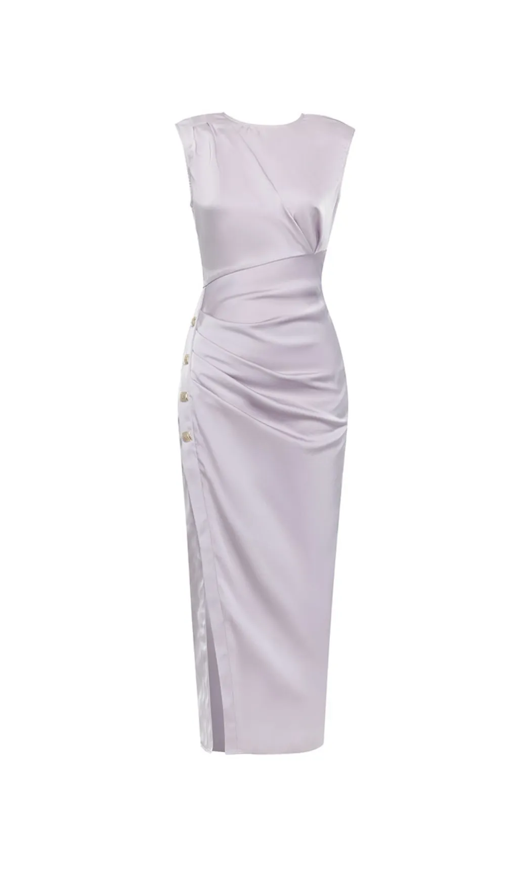 DRAPED MIDI SILK DRESS LAVENDER Gloria Lanvin