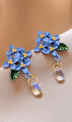 Dulcinea Blue Flower Earrings Gloria Lanvin