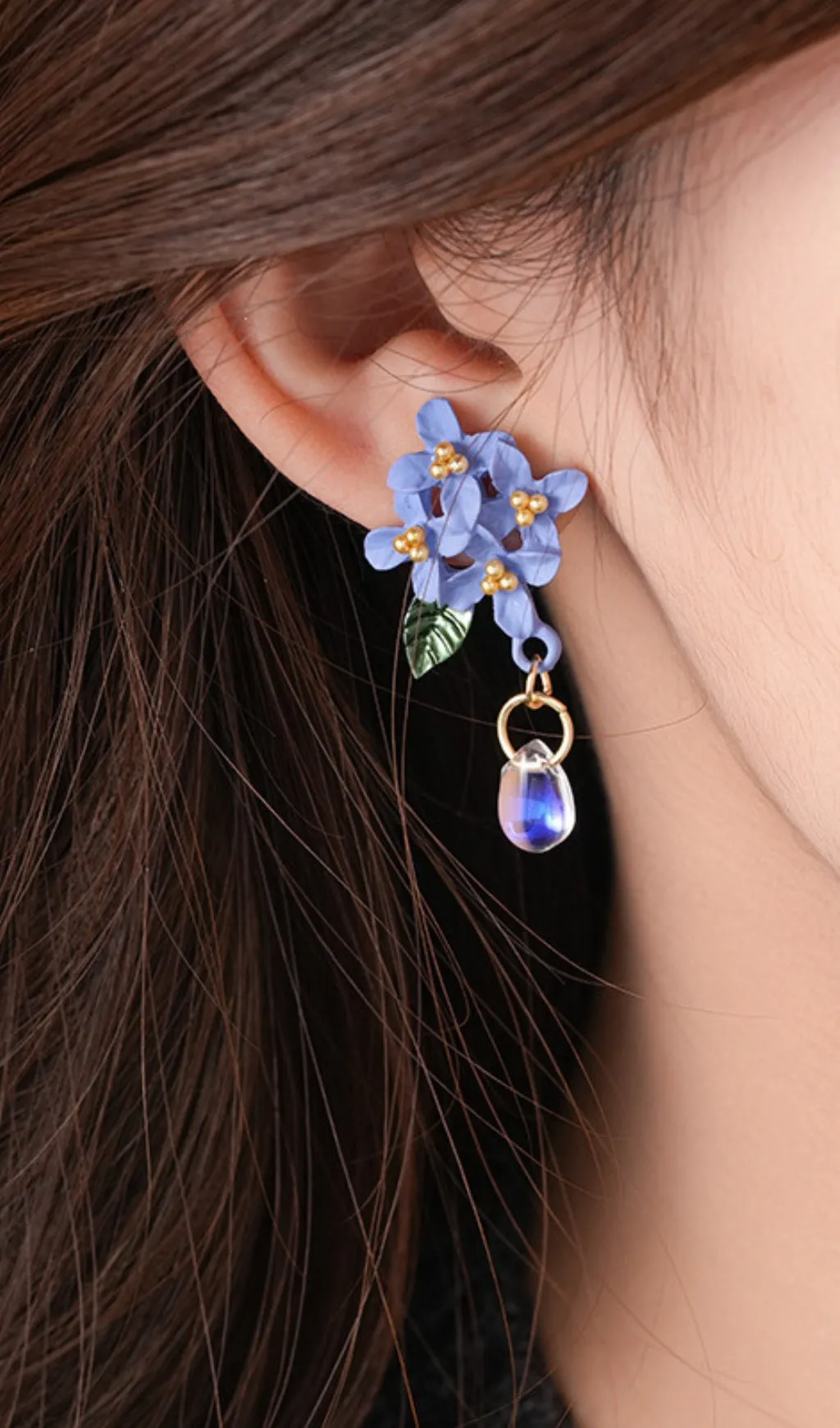 Dulcinea Blue Flower Earrings Gloria Lanvin
