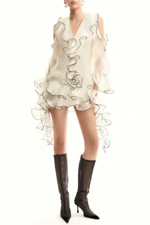 Eavan Ruffle Floral Mini Dress Gloria Lanvin