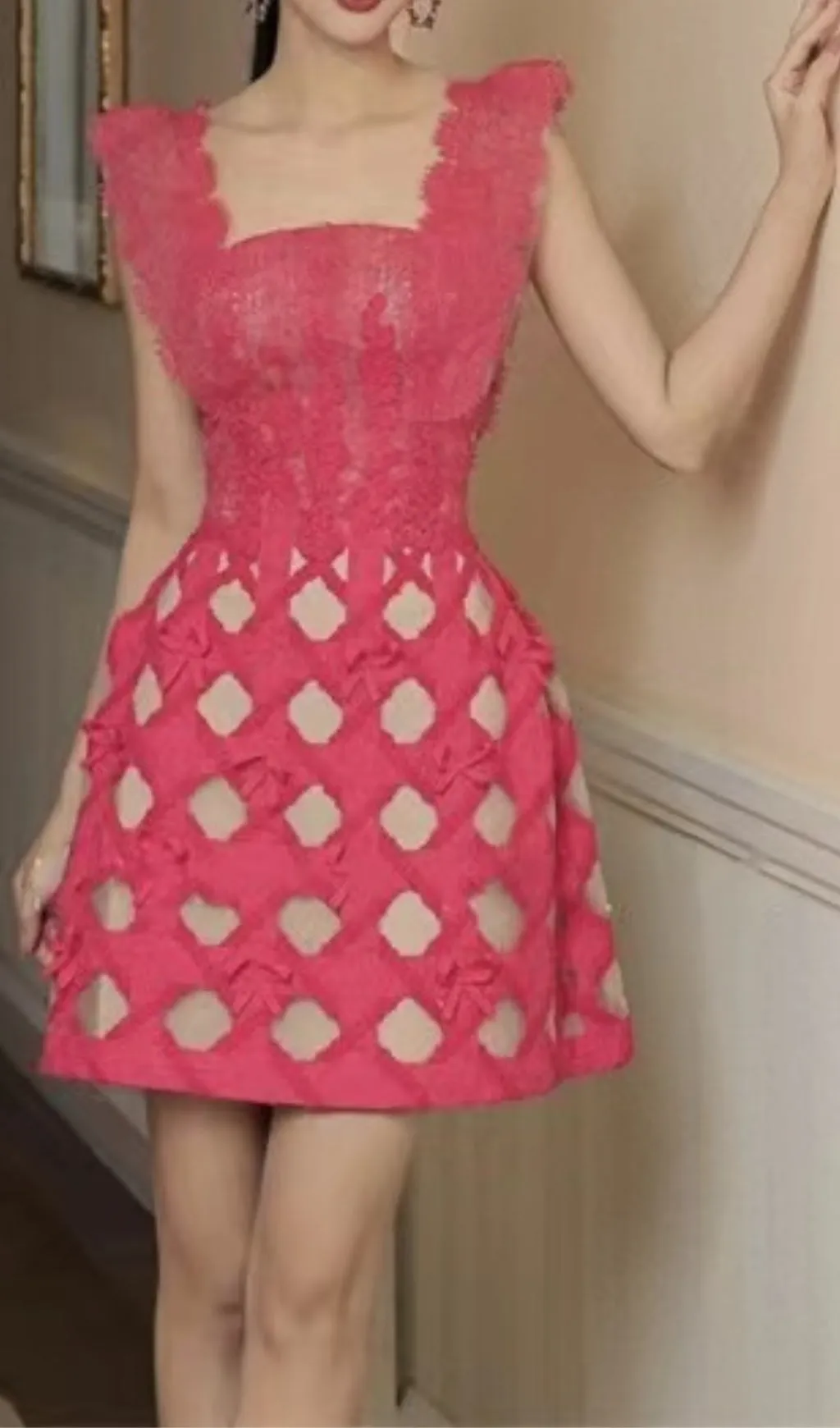 EDIE HOT PINK MINI DRESS Gloria Lanvin