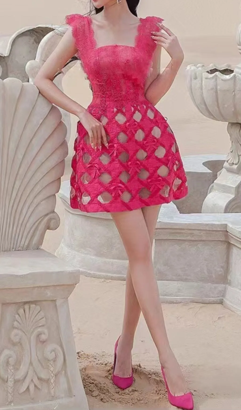 EDIE HOT PINK MINI DRESS Gloria Lanvin