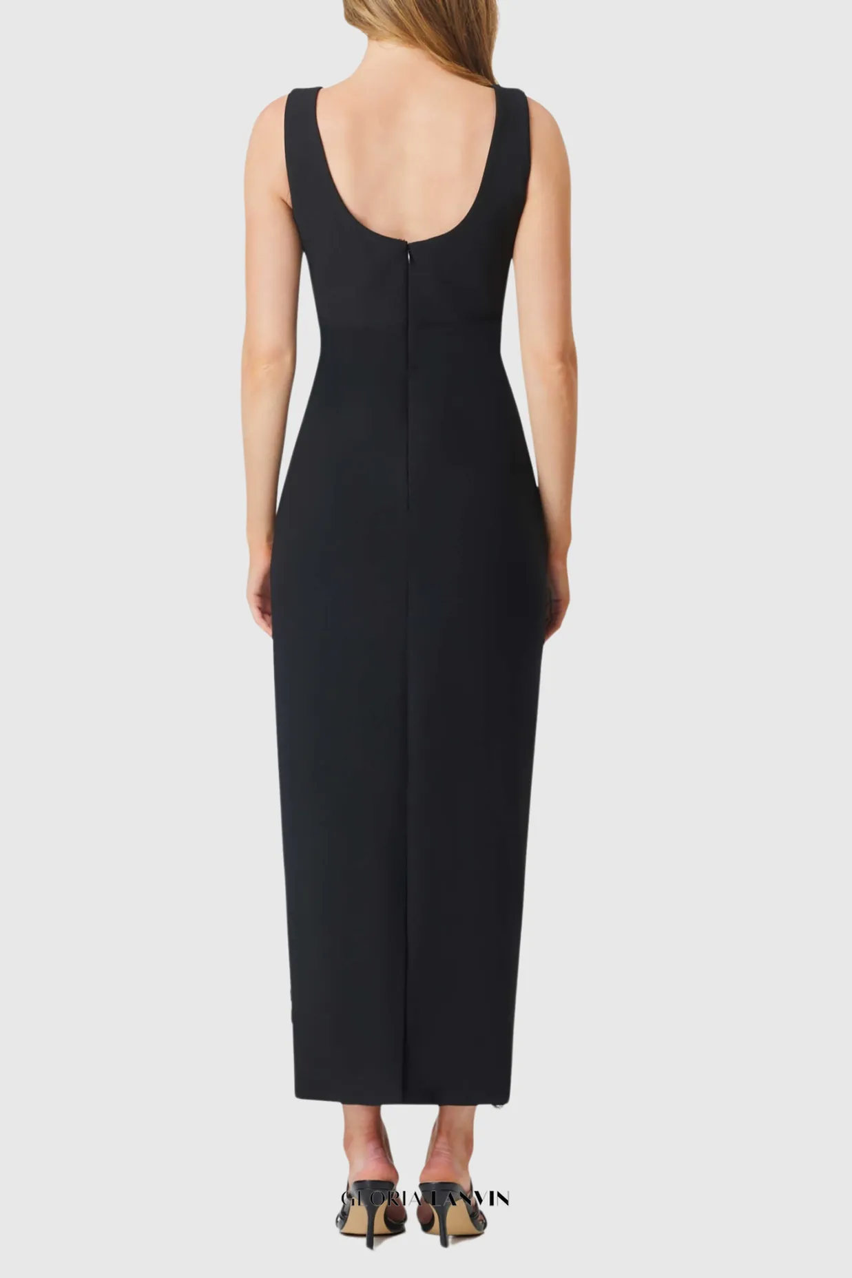 Edmark Flower Crystal Embellished Midi Bandage Dress Gloria Lanvin