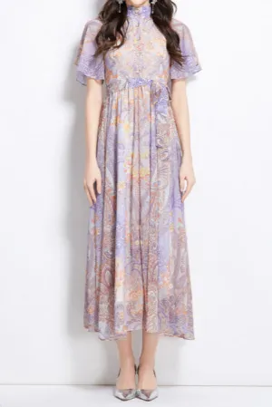 eileen multicolor single-breasted printed midi dress Gloria Lanvin