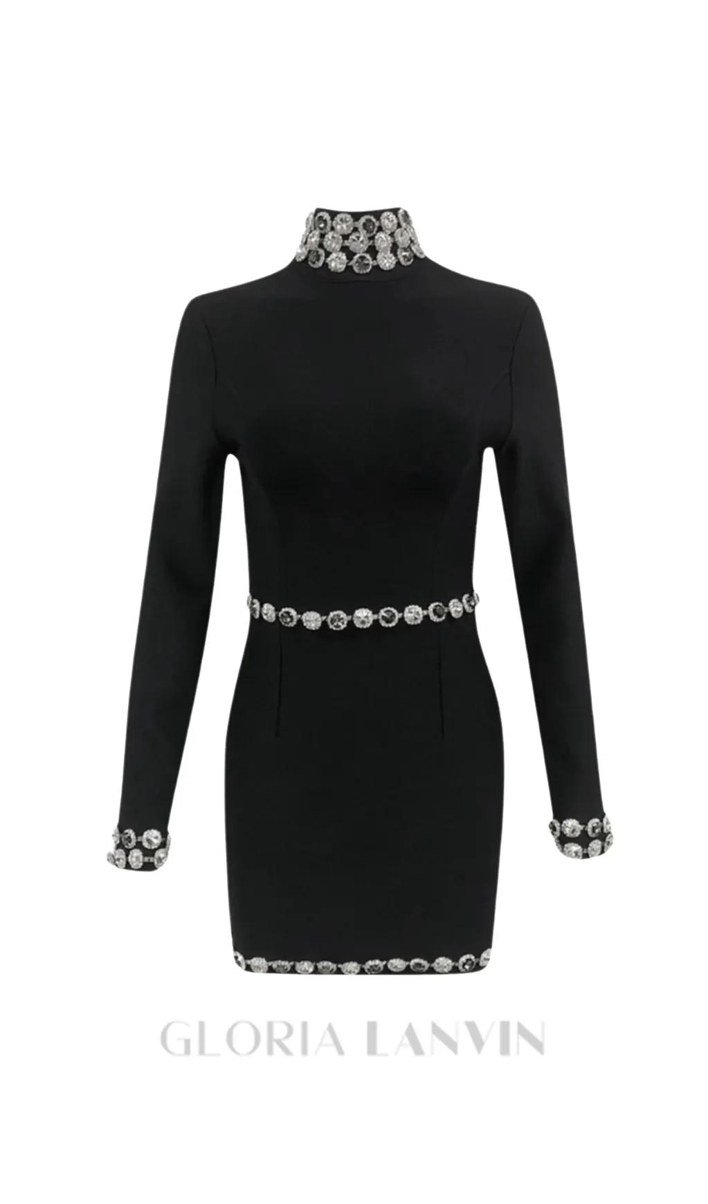 Einar Diamante Embellished Bandage Mini Dress Gloria Lanvin