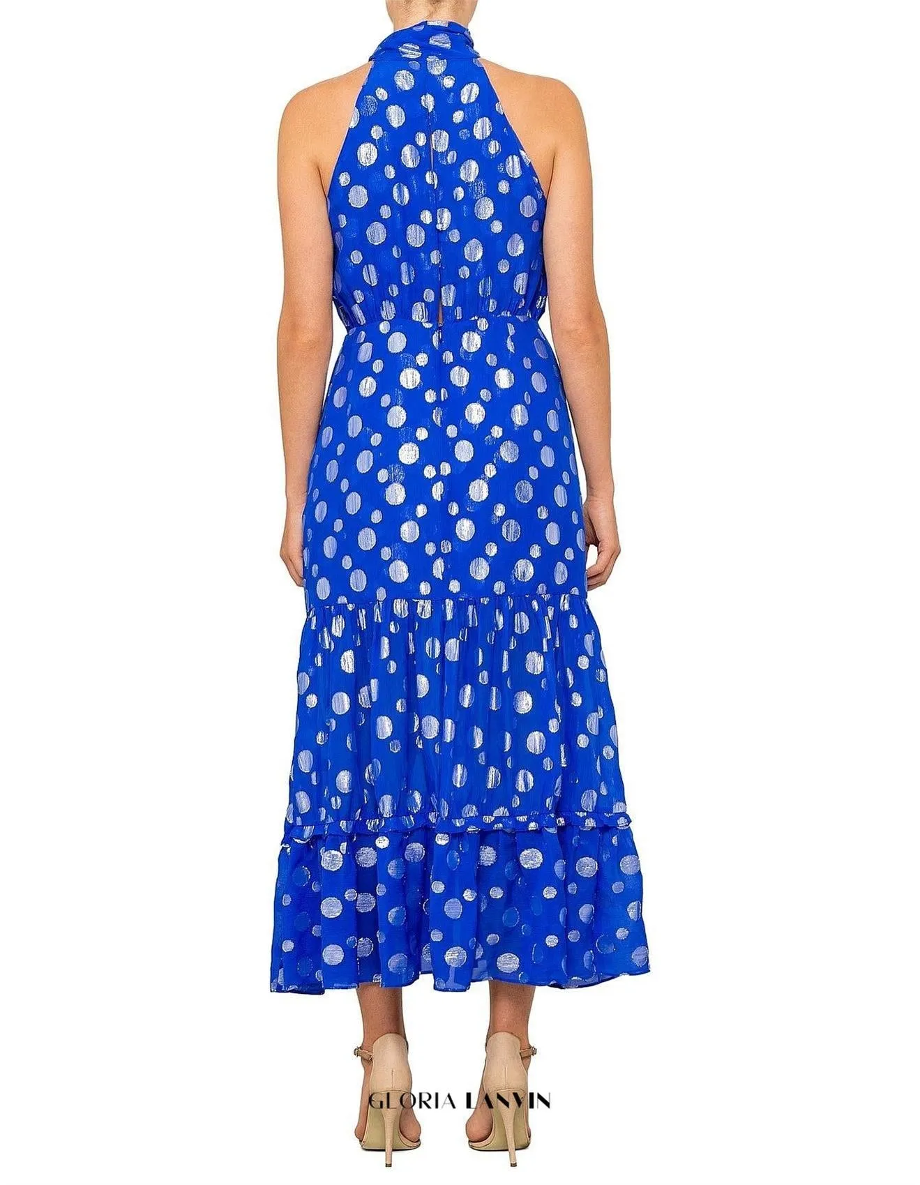 ELEANOR HALTER METALLIC midi DRESS Gloria Lanvin