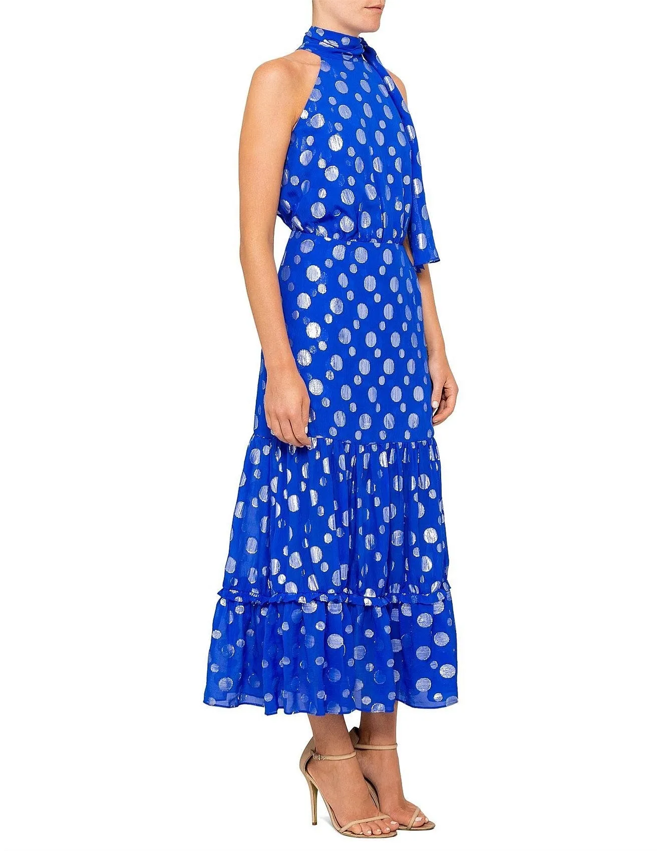 ELEANOR HALTER METALLIC midi DRESS Gloria Lanvin