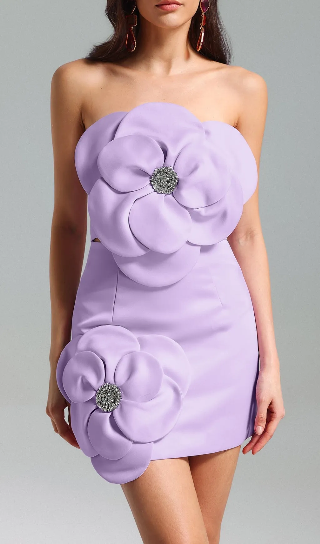 ELEGANT PURPLE FLORAL TWO-PIECE SKIRT SUIT Gloria Lanvin