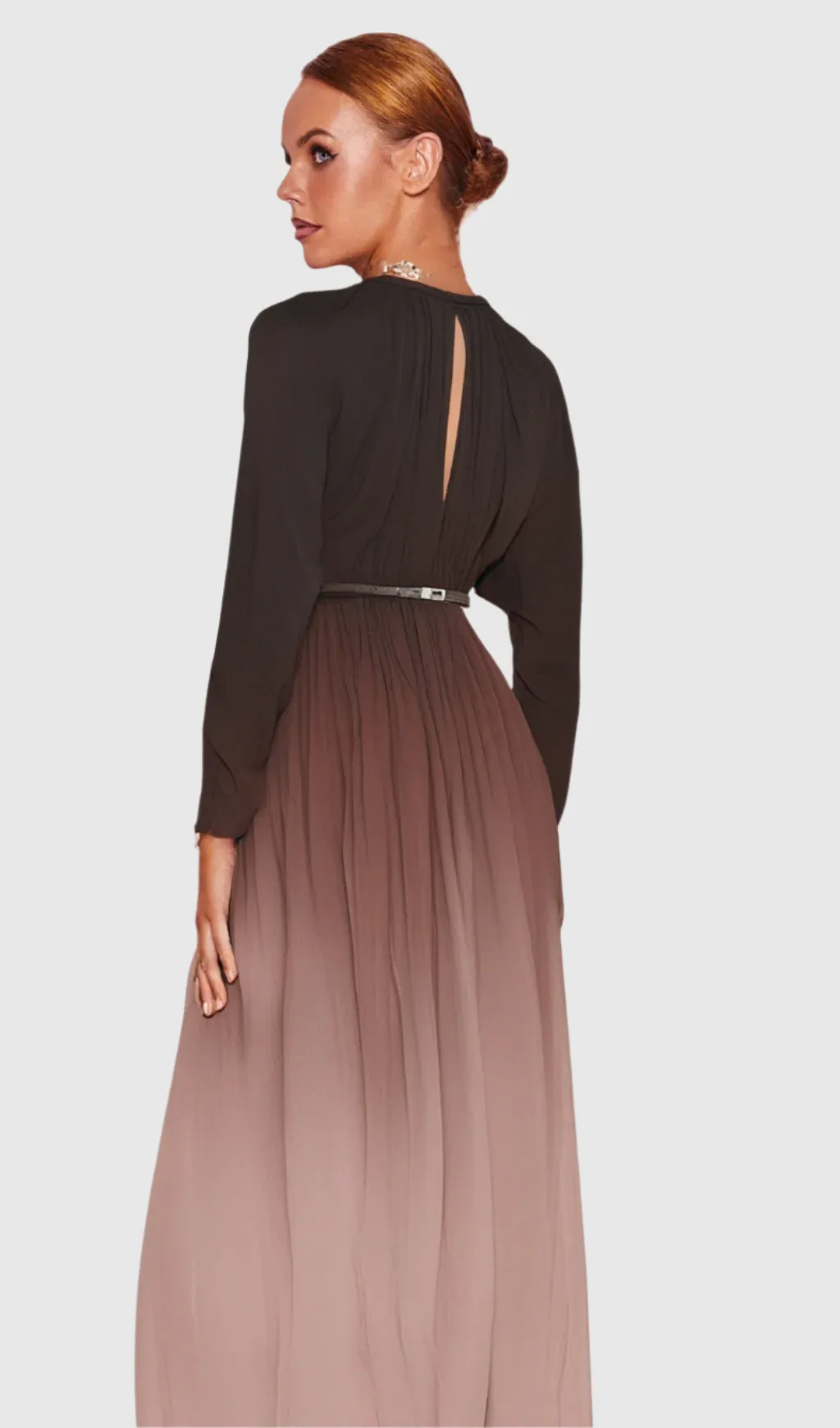 ELLEN GRADIENT COLOR RUNCHED MAXI DRES Gloria Lanvin