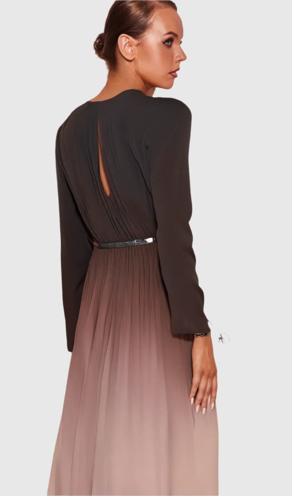 ELLEN GRADIENT COLOR RUNCHED MAXI DRES Gloria Lanvin