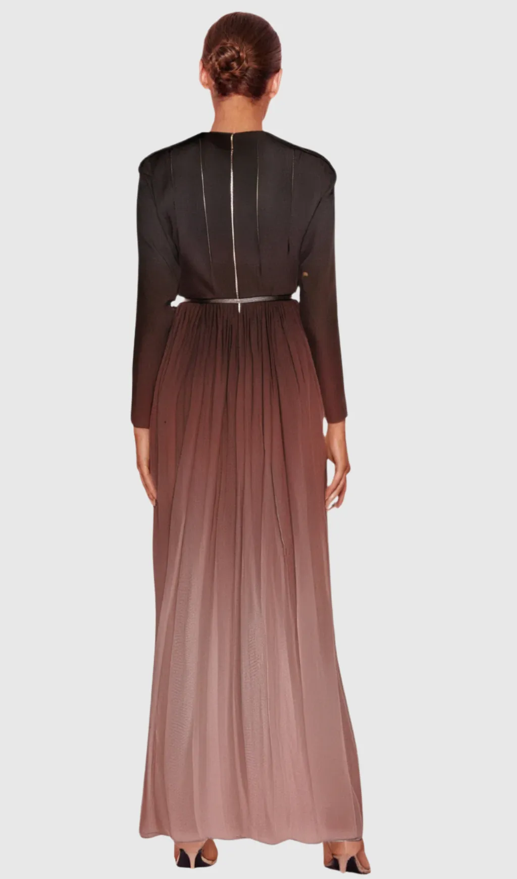 ELLEN GRADIENT COLOR RUNCHED MAXI DRES Gloria Lanvin