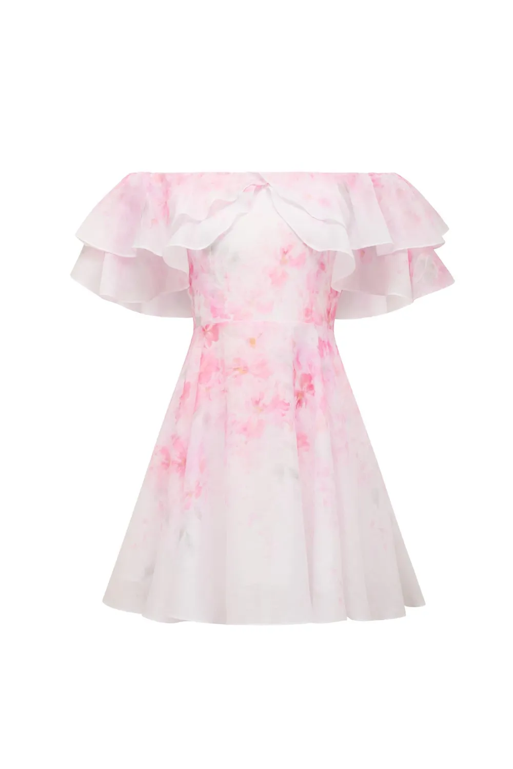 Ellie floral print Ruffle Mini dress in pink Gloria Lanvin