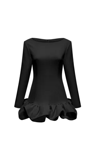 Elodie bubble-skirt mini dress in Black Gloria Lanvin