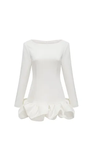 Elodie bubble-skirt mini dress in White Gloria Lanvin