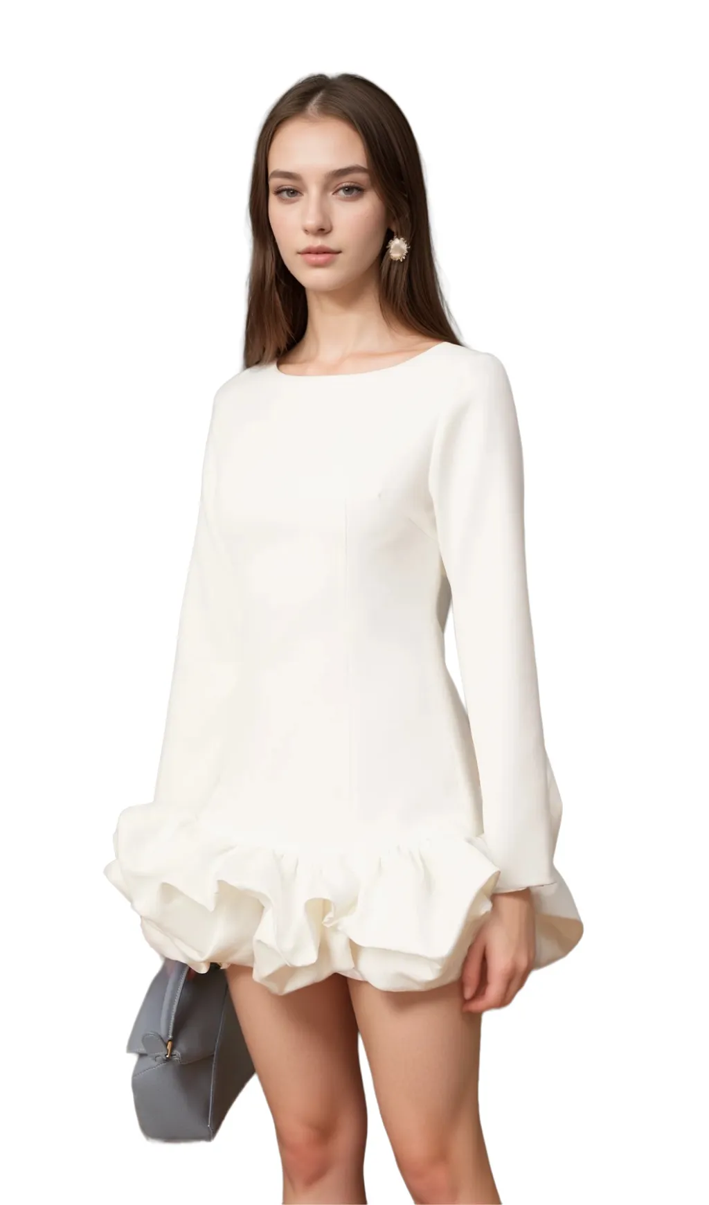 Elodie bubble-skirt mini dress in White Gloria Lanvin