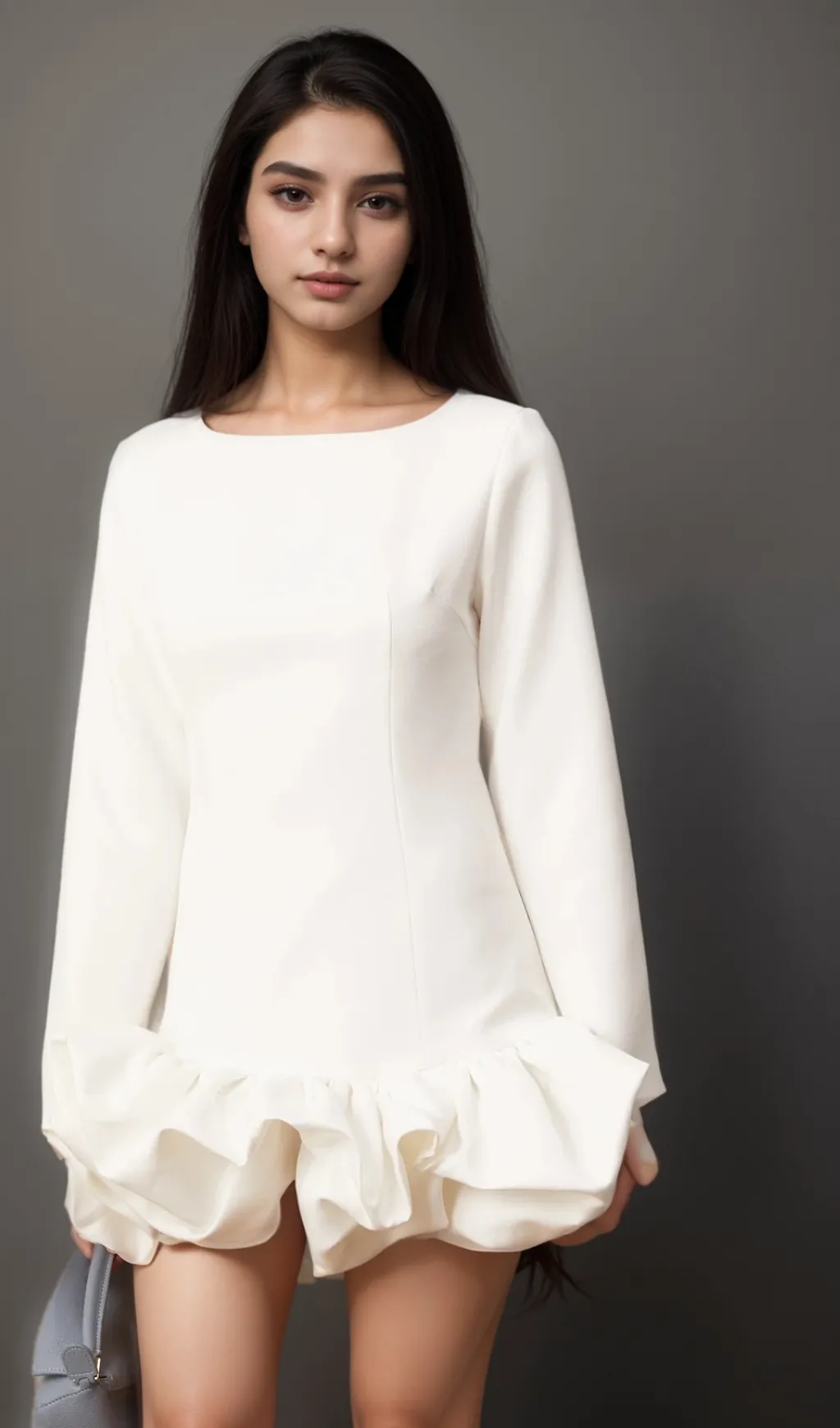 Elodie white bubble-skirt mini dress Gloria Lanvin
