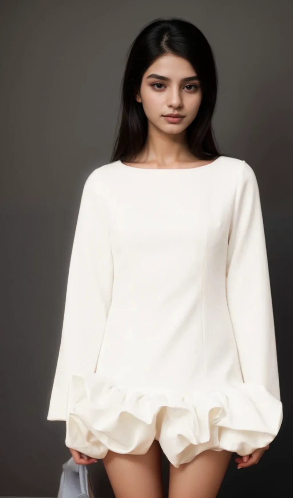 Elodie white bubble-skirt mini dress Gloria Lanvin