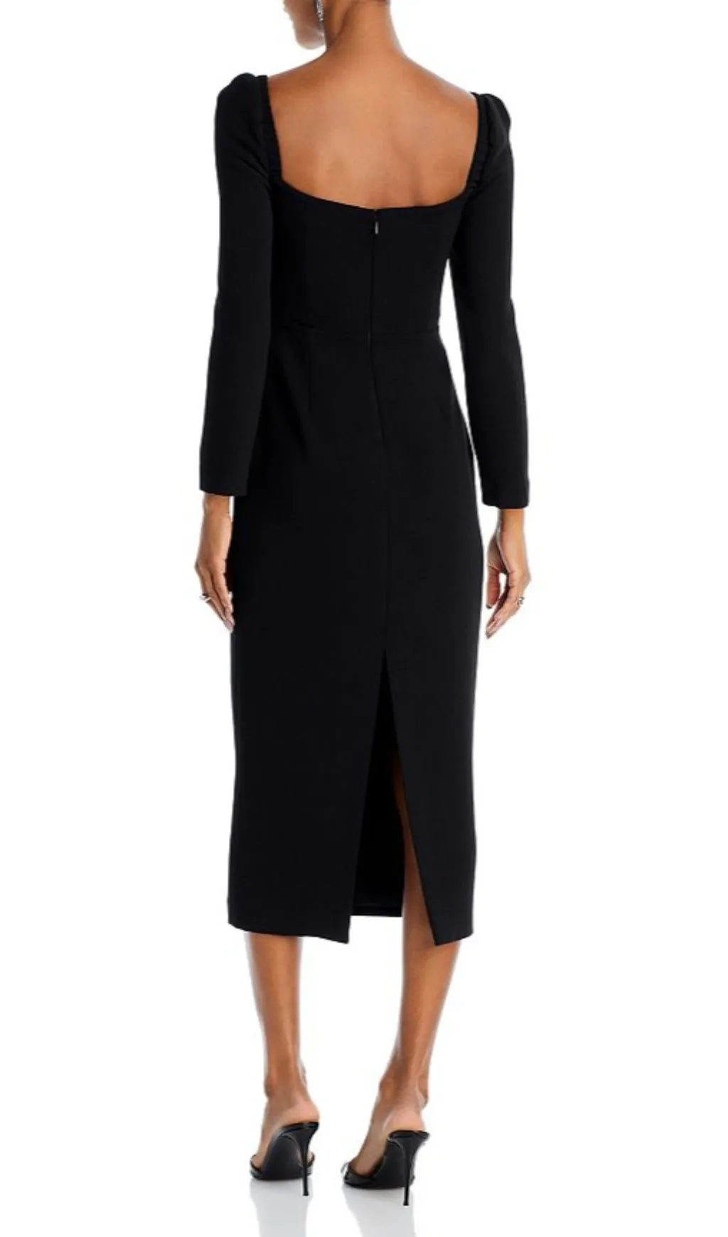 EMBELLISHED LONG SLEEVE MIDI SHEATH DRESS Gloria Lanvin
