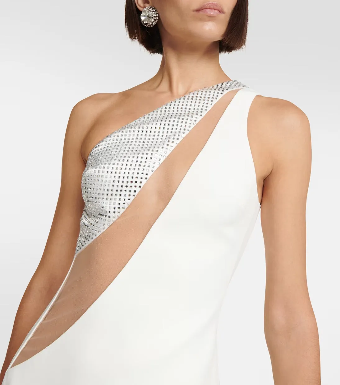 EMBELLISHED ONE-SHOULDER MINI DRESS Gloria Lanvin