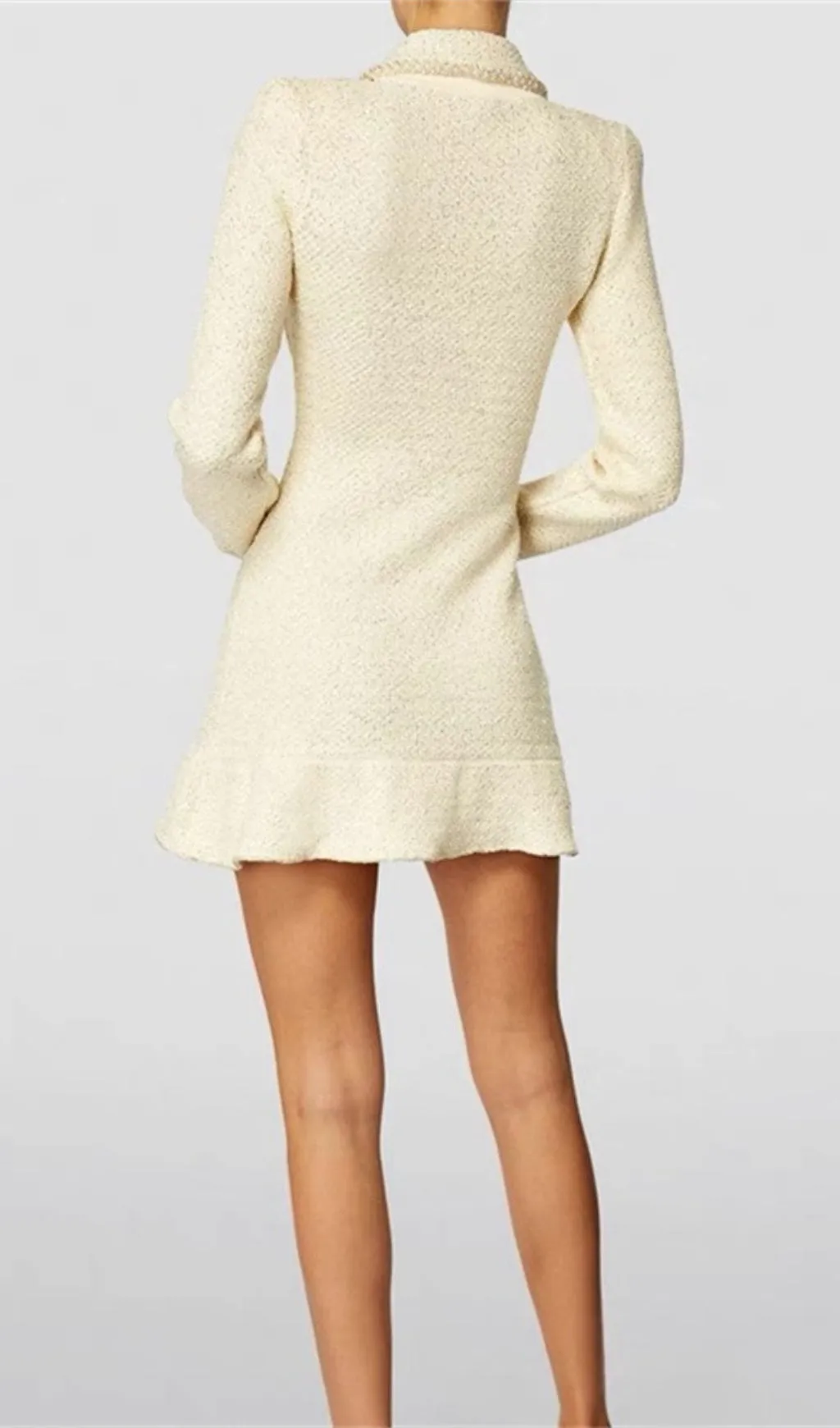 EMBELLISHED SEQUINED BOUCL-KNIT MINI DRESS Gloria Lanvin