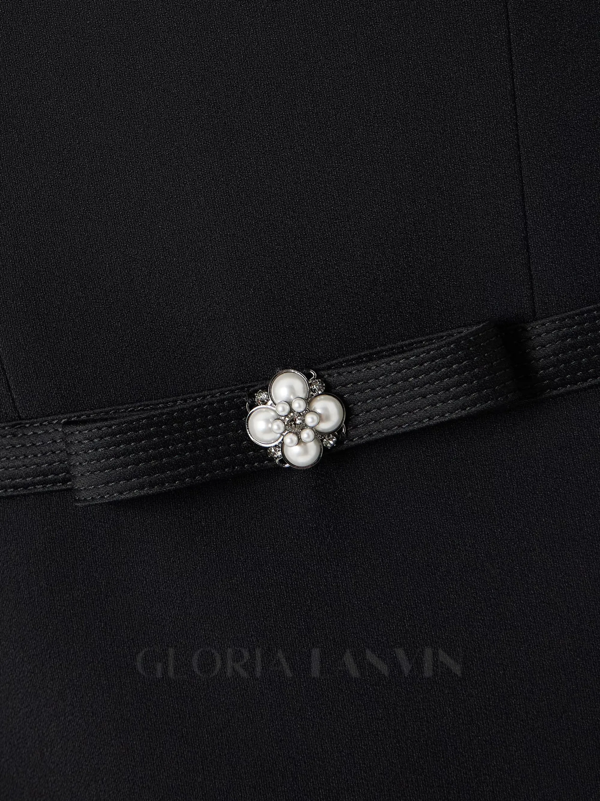 embellished strapless cady mini dress in black Gloria Lanvin