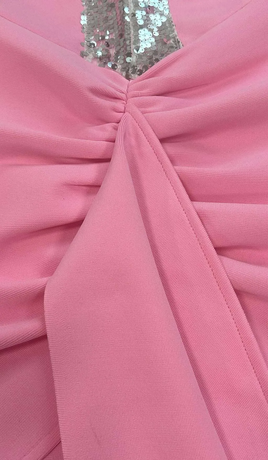 EMBELLISHEDRUCHED MINI DRESS IN PINK Gloria Lanvin