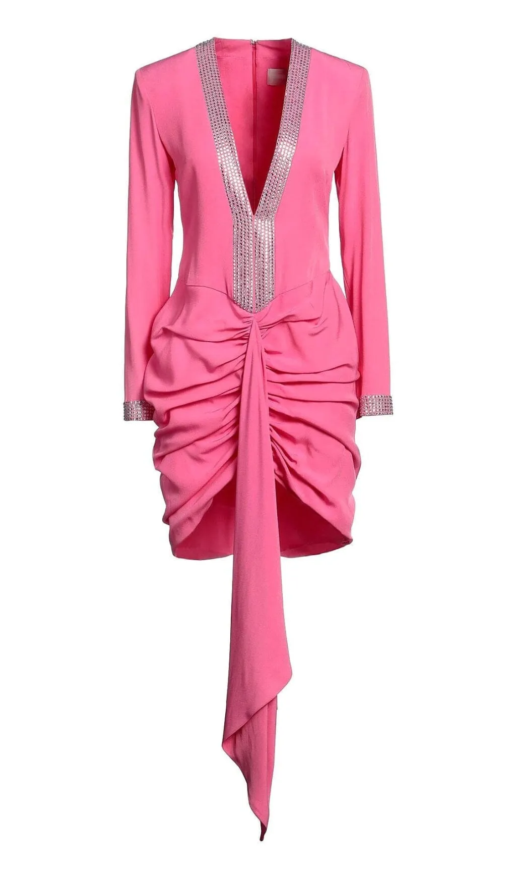 EMBELLISHEDRUCHED MINI DRESS IN PINK Gloria Lanvin