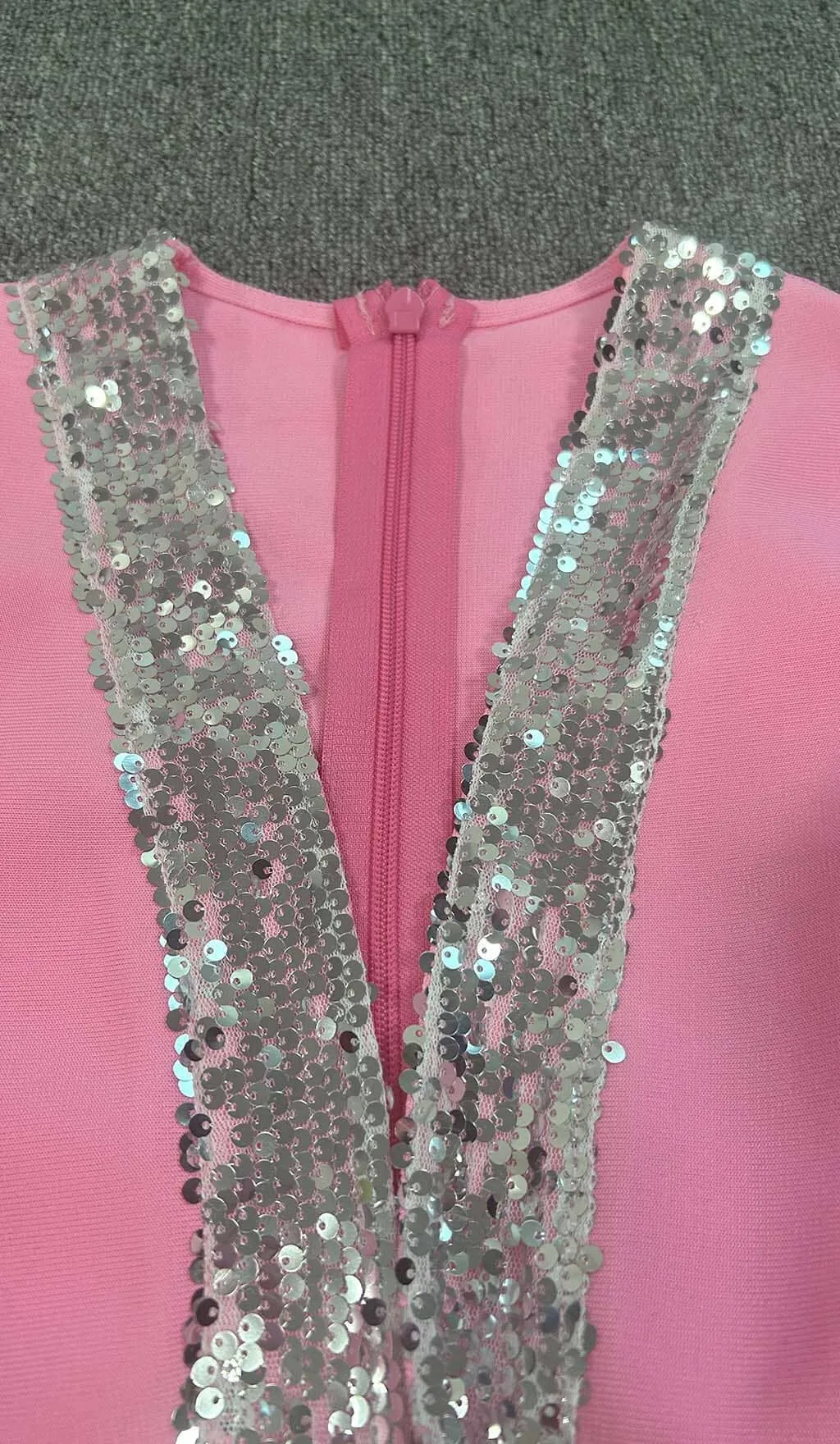 EMBELLISHEDRUCHED MINI DRESS IN PINK Gloria Lanvin