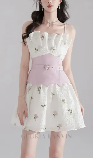 EMBROIDERED JACQUARD MINI DRESS IN WHITE Gloria Lanvin