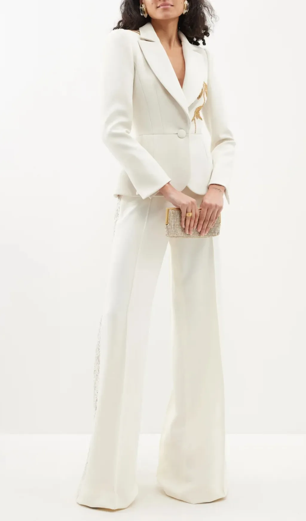 EMBROIDERED PEPLUM BLAZER IN WHITE Gloria Lanvin