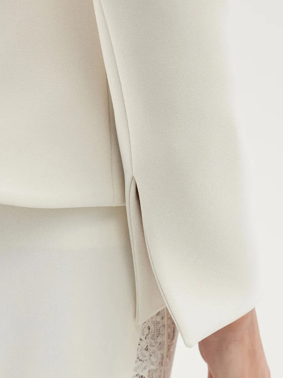 EMBROIDERED PEPLUM BLAZER IN WHITE Gloria Lanvin