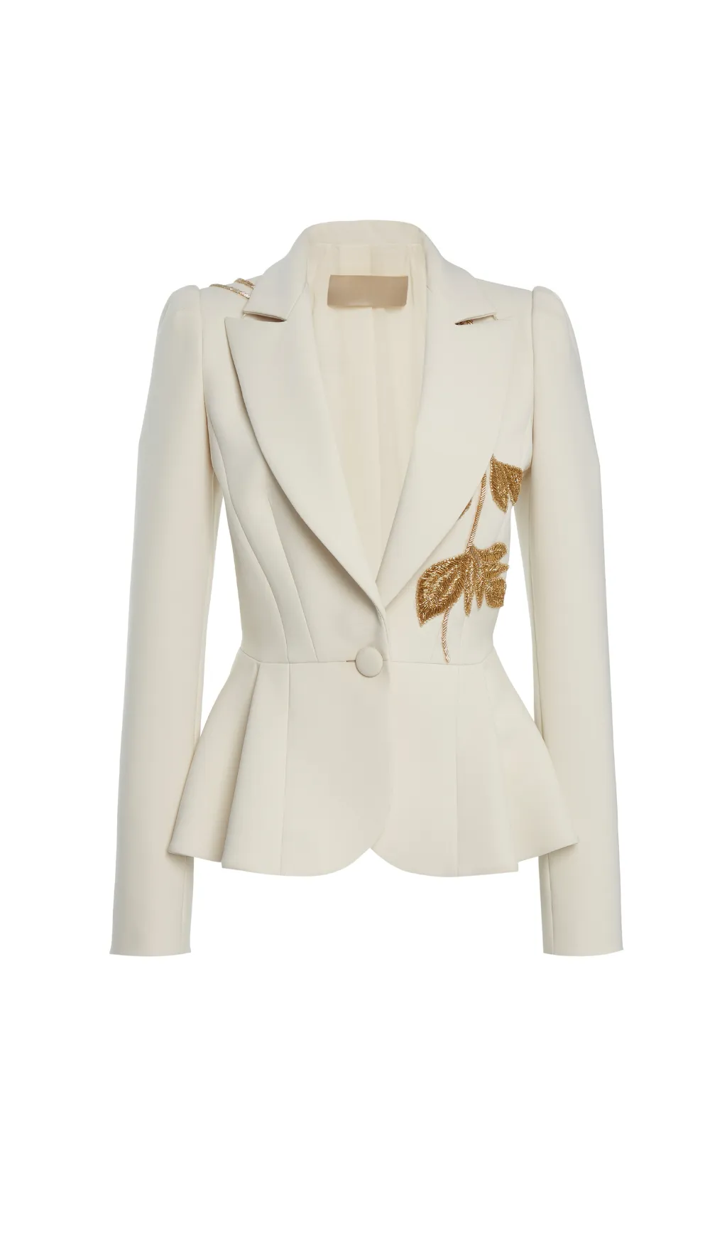EMBROIDERED PEPLUM BLAZER IN WHITE Gloria Lanvin