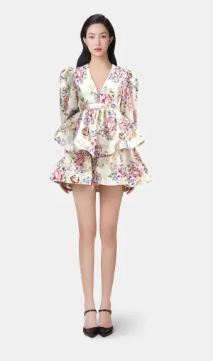 Enora floral-print tiered mini dress Gloria Lanvin