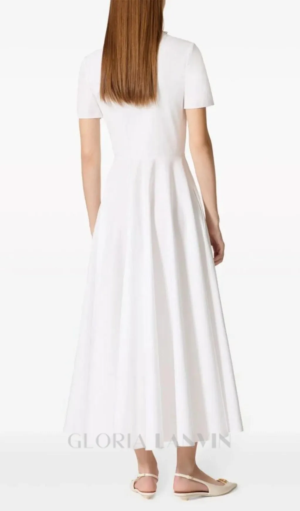 ETHEL FLORAL CUTOUT LONG SLEEVES MAXI DRESS IN WHITE Gloria Lanvin