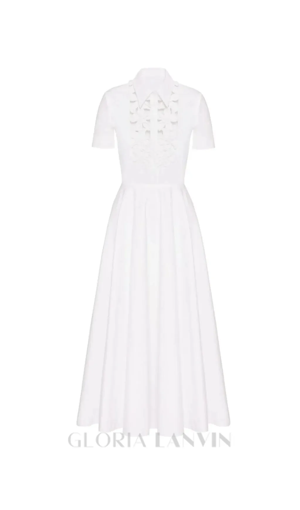 ETHEL FLORAL CUTOUT LONG SLEEVES MAXI DRESS IN WHITE Gloria Lanvin
