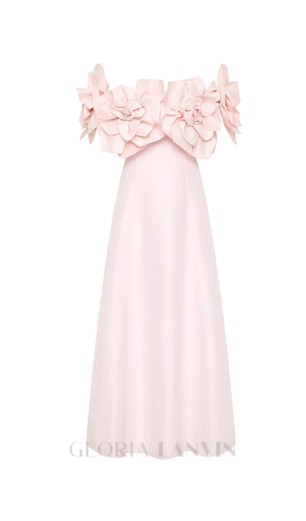 Etta flower strapless midi dress in pink Gloria Lanvin