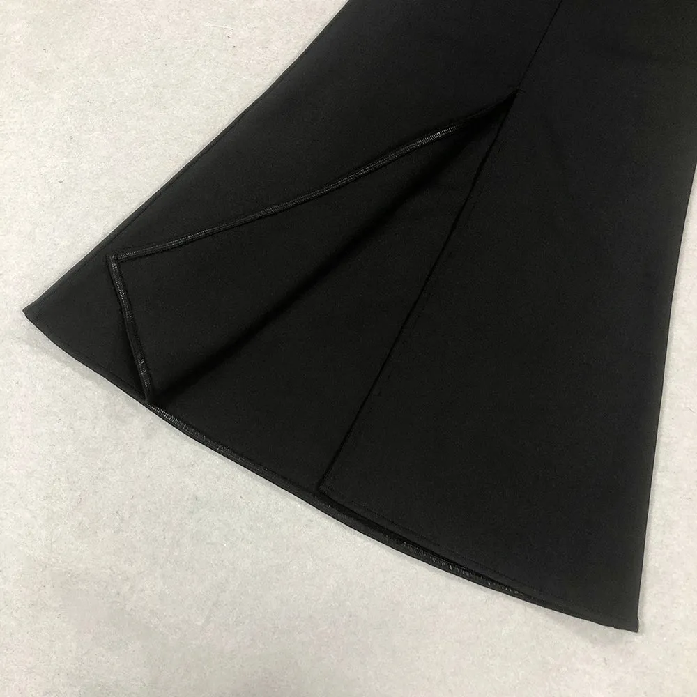 EUNICE GOLD 3D FLOWER CUT OUT BLACK MAXI DRESS Gloria Lanvin