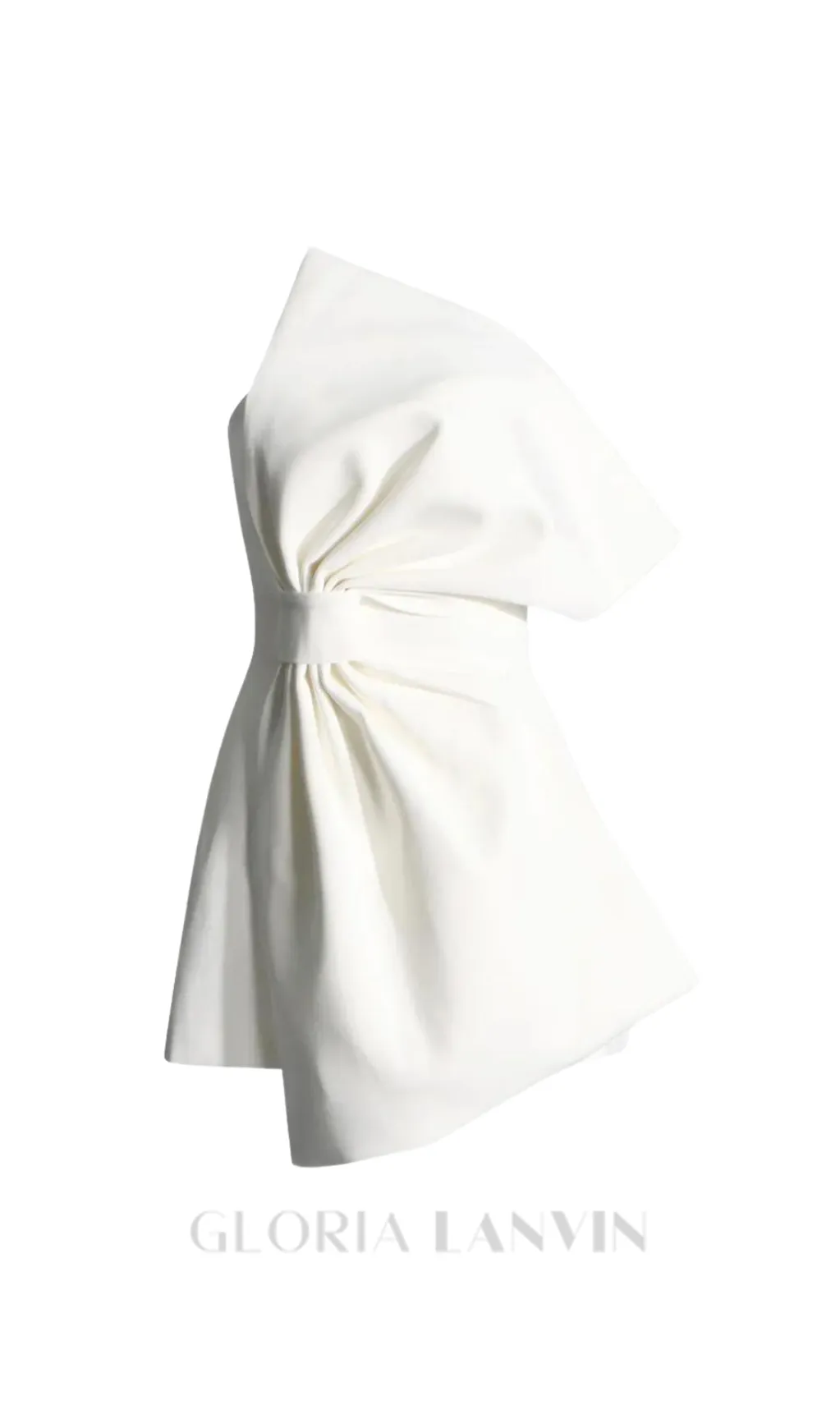 EVANGELINE STRAPLESS BOW MINI DRESS IN WHITE Gloria Lanvin
