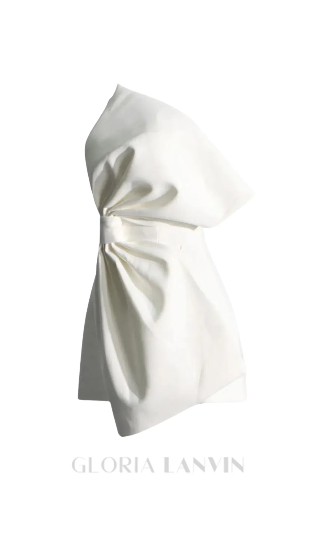 EVANGELINE STRAPLESS BOW MINI DRESS IN WHITE Gloria Lanvin