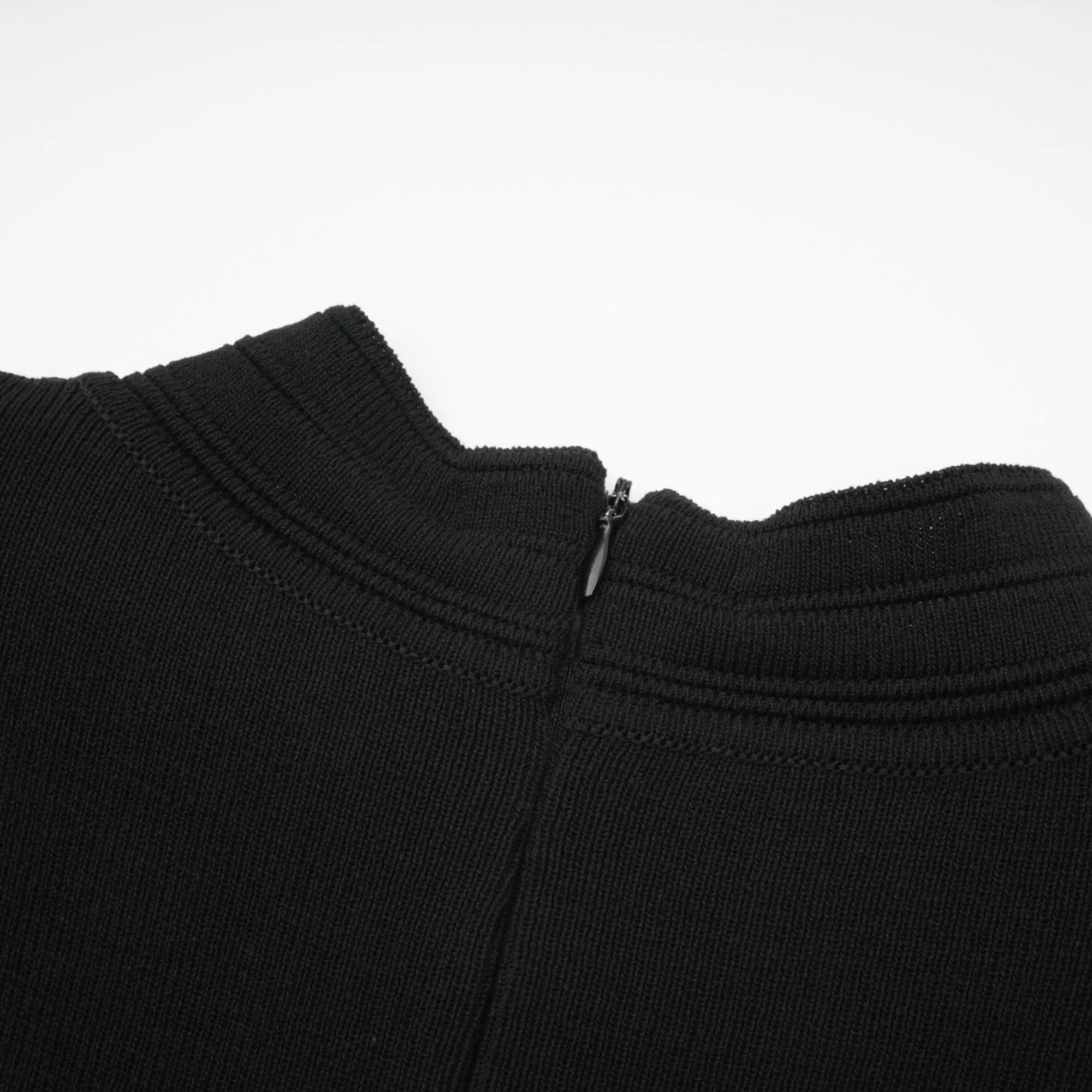 Fabienne black embellished ruffled knitted mini dress Gloria Lanvin