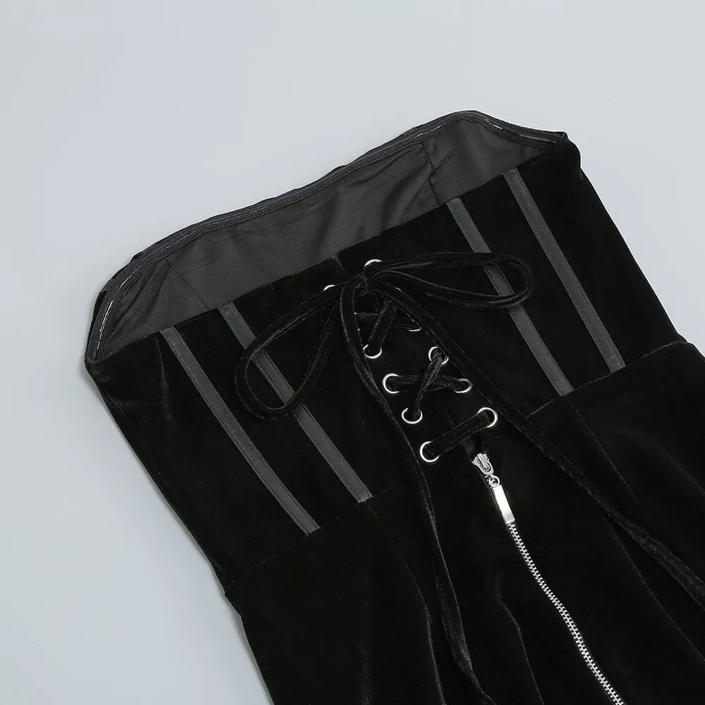FEATHER CORSET MINII DRESS IN BLACK Gloria Lanvin