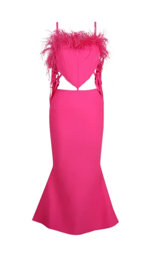 FEATHER CUTOUT BANDAGE DRESS Gloria Lanvin