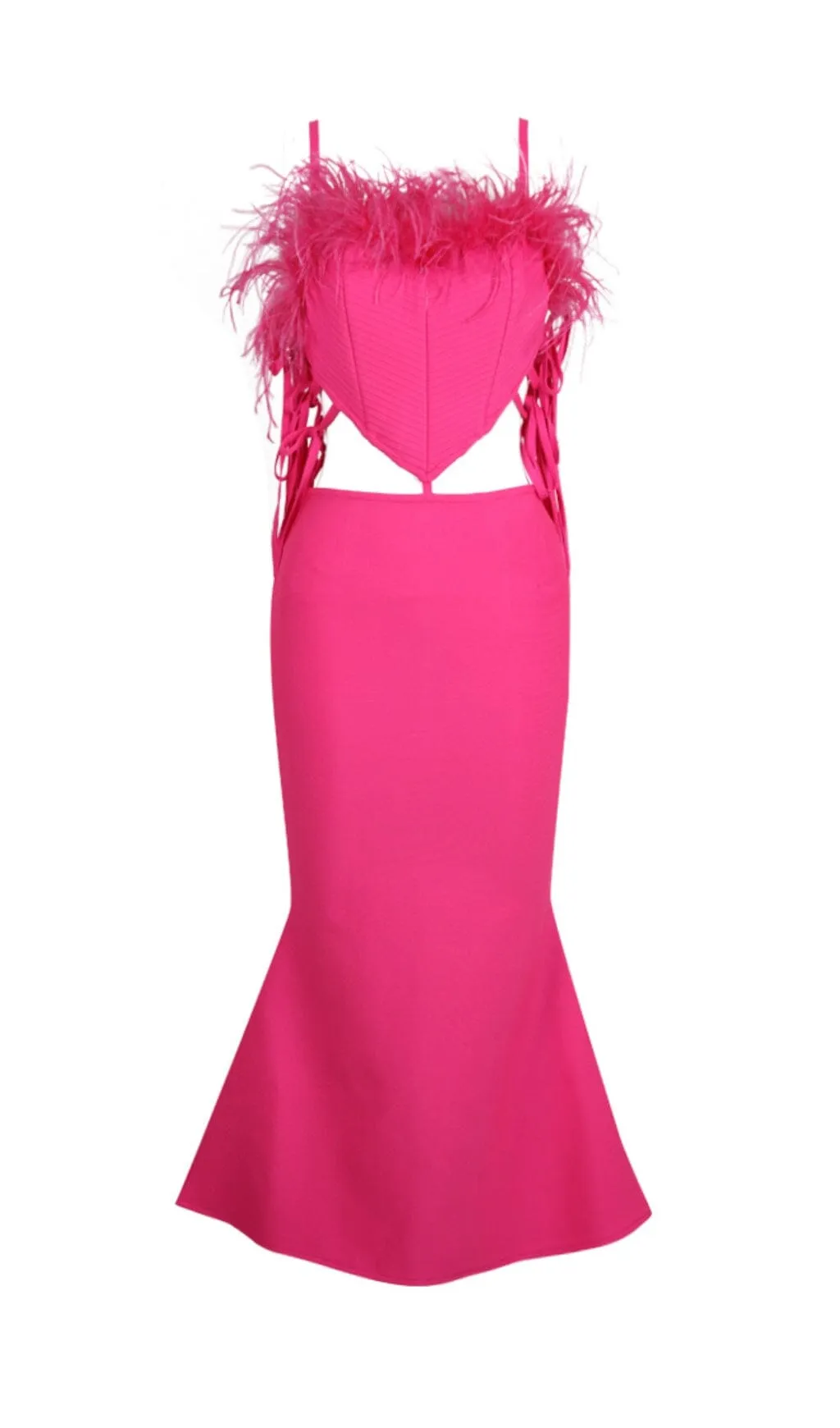 FEATHER CUTOUT BANDAGE DRESS Gloria Lanvin